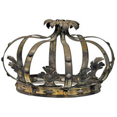 Oversized French Antique Tole Crown
