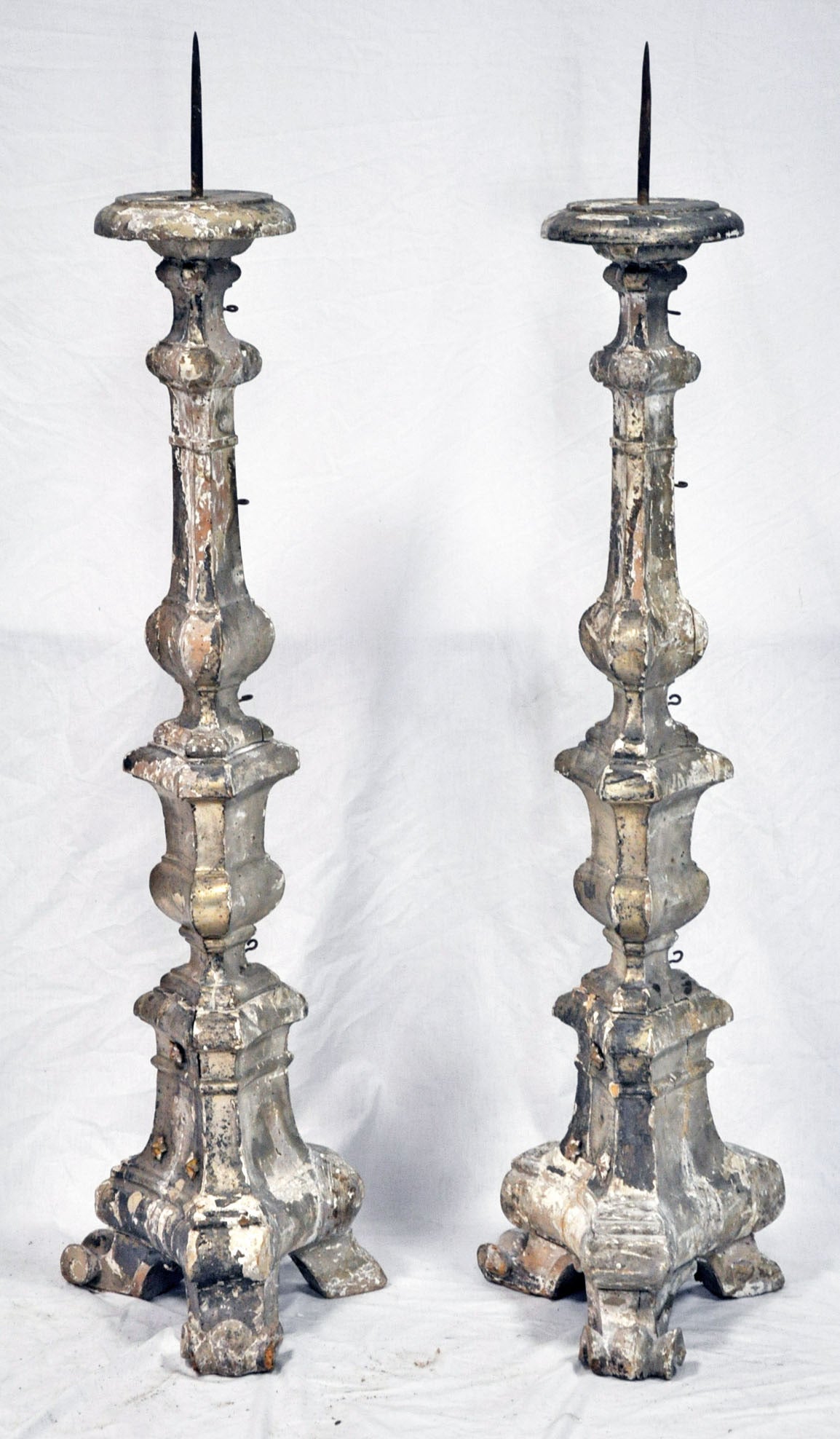 Pair of Oversized 18th Century French Altar Candlesticks