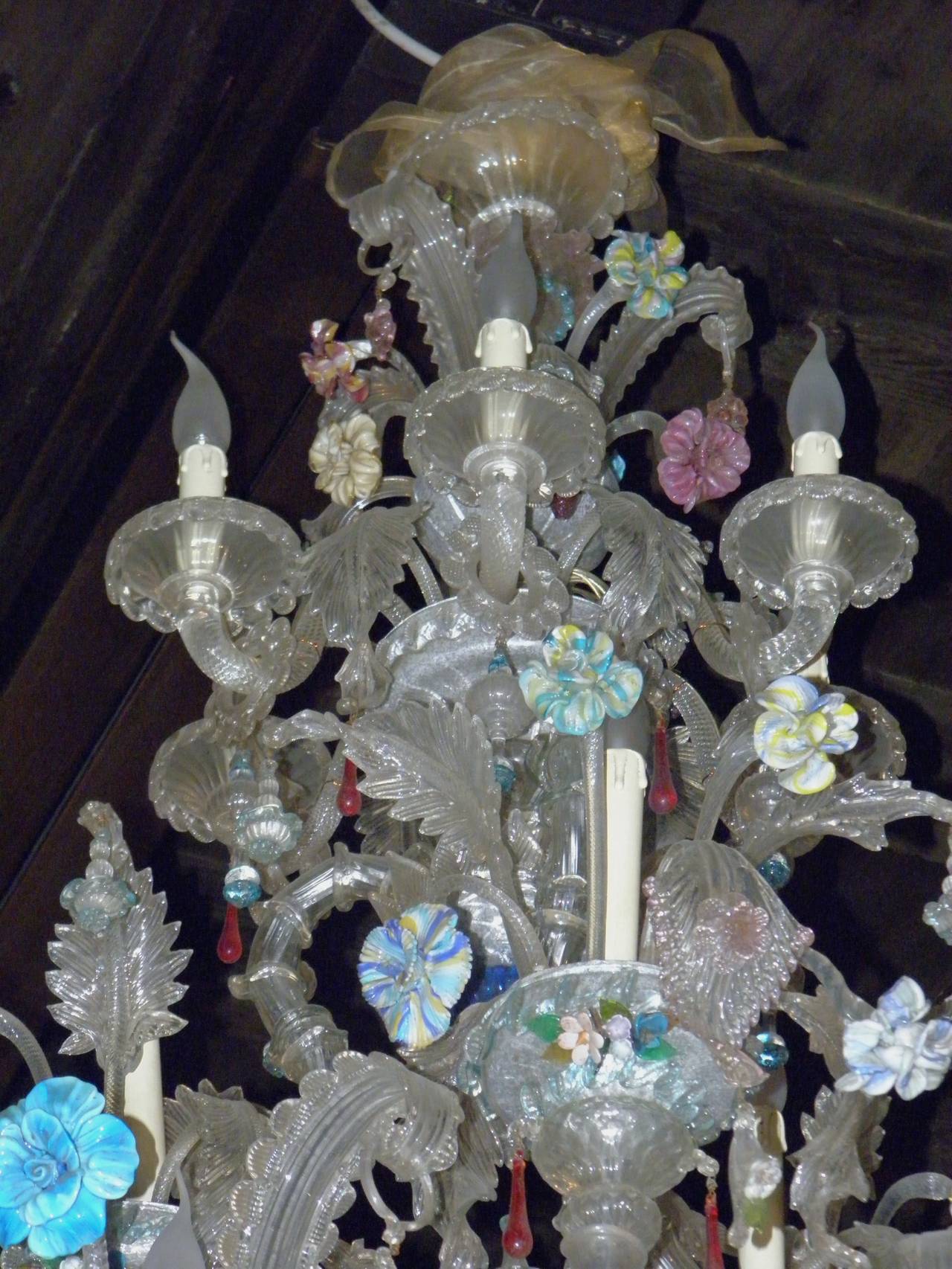 Antique Murano Glass Chandelier In Excellent Condition For Sale In Milan, IT