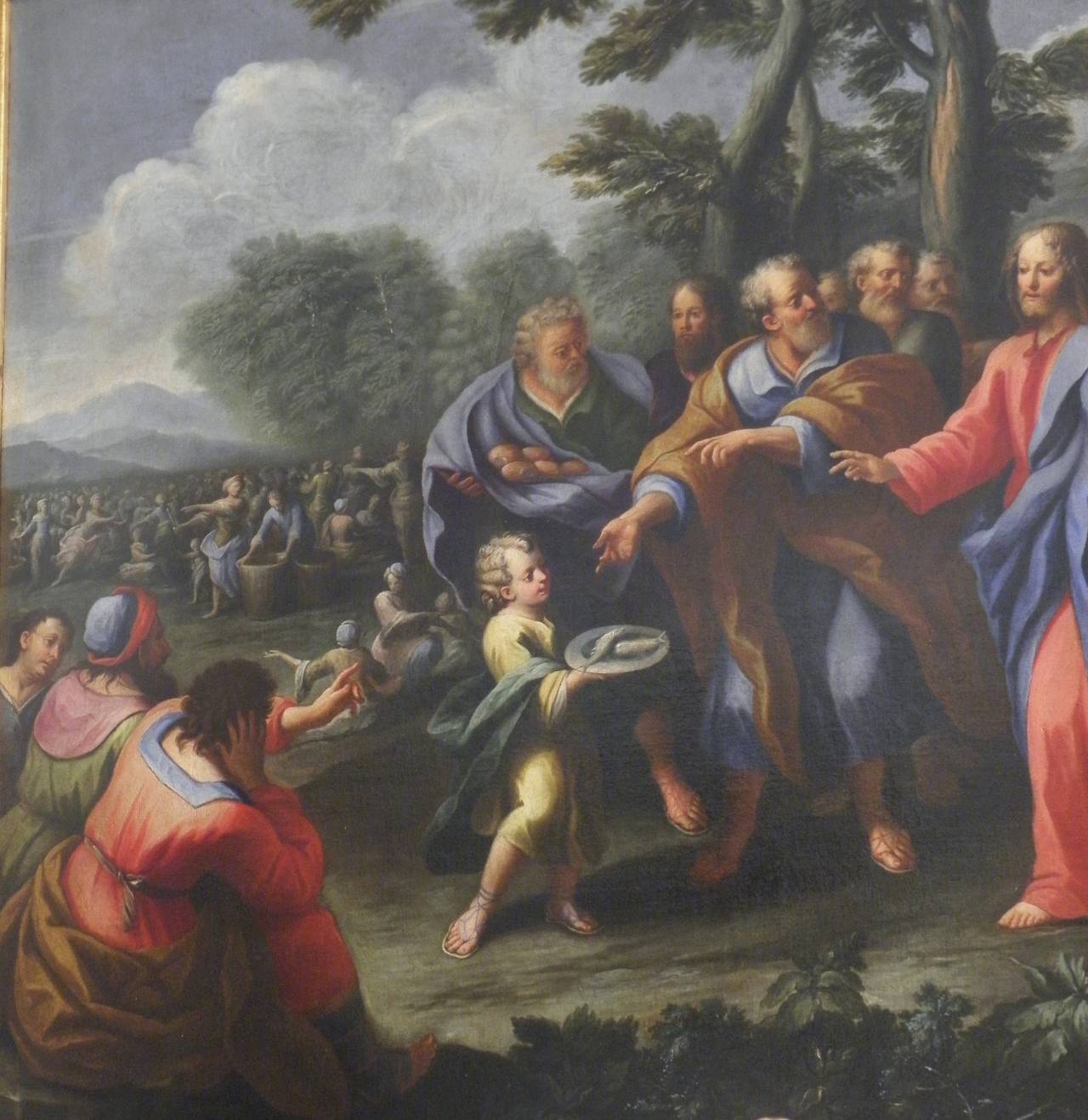 Nicolò Bambini 18th Century Painting, “The Miracles of Loaves and Fishes”