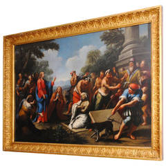 Antique 18th Century Nicolò Bambini Painting, “The Resurrection of Lazarus”