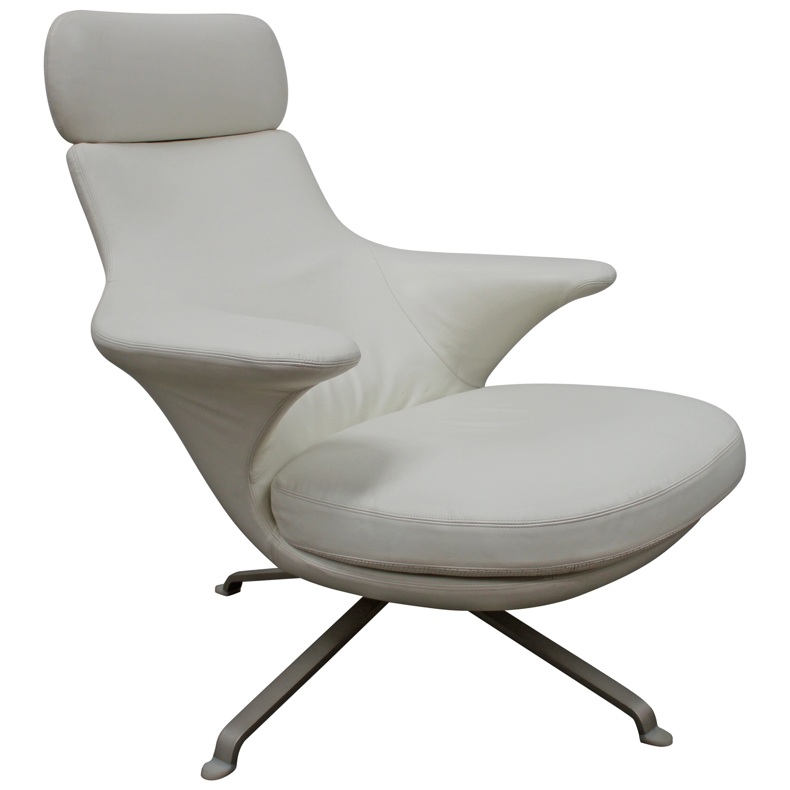 B&B Italia "Radar" Armchair in White "Kappa" Leather by James Irvine For Sale