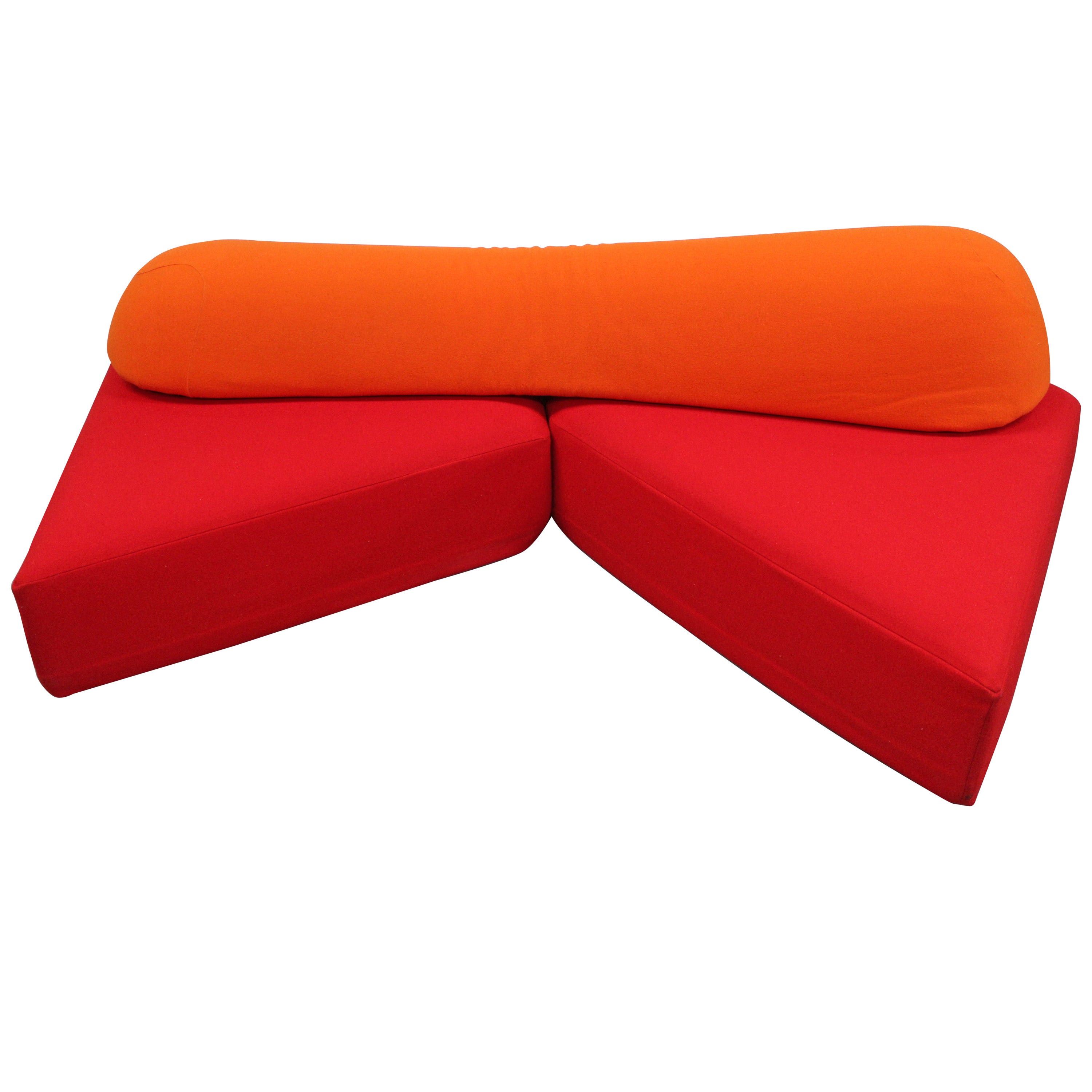 Edra "On The Rocks" Sectional Sofa in Red and Orange by Francesco Binafare