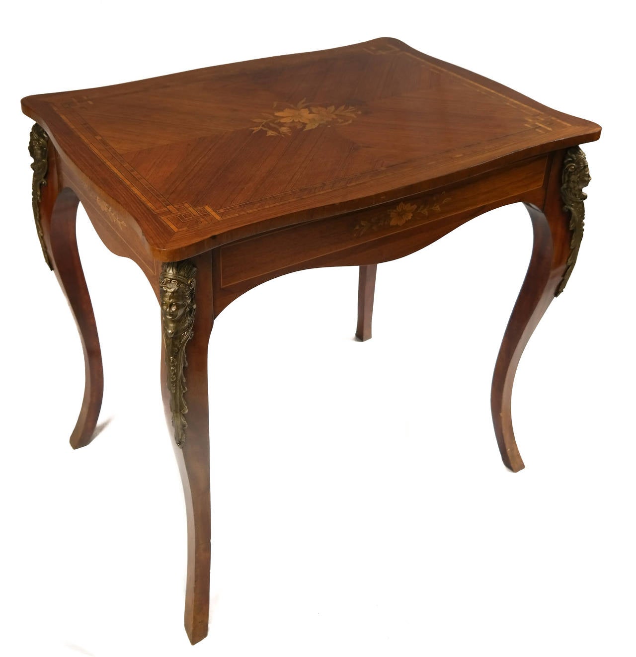 French Rosewood and Satinwood Writing Table