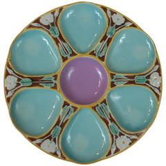 Rare Joseph Holdcroft Majolica Oyster Plate 10