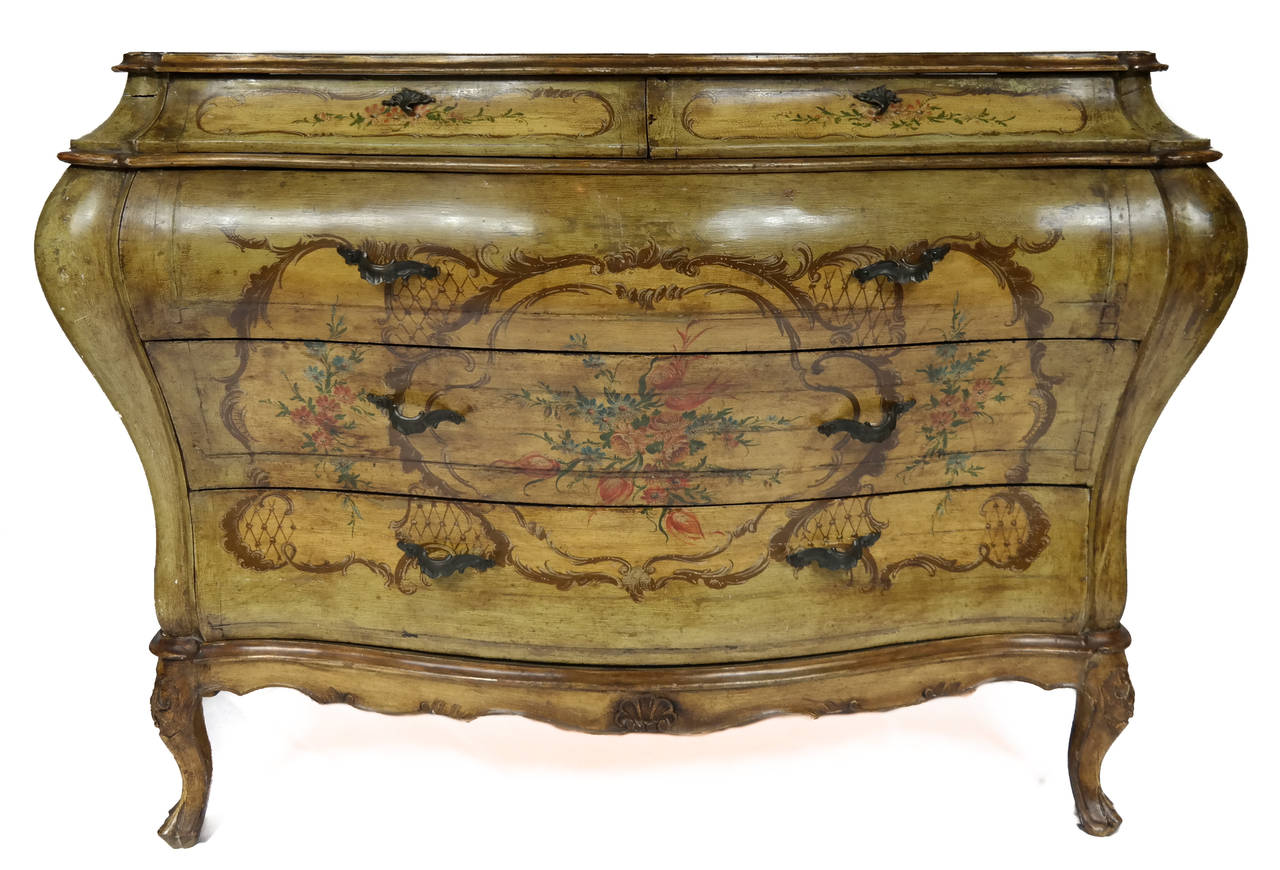Hand Painted Bombe Chest, Italian, Early 20th c.