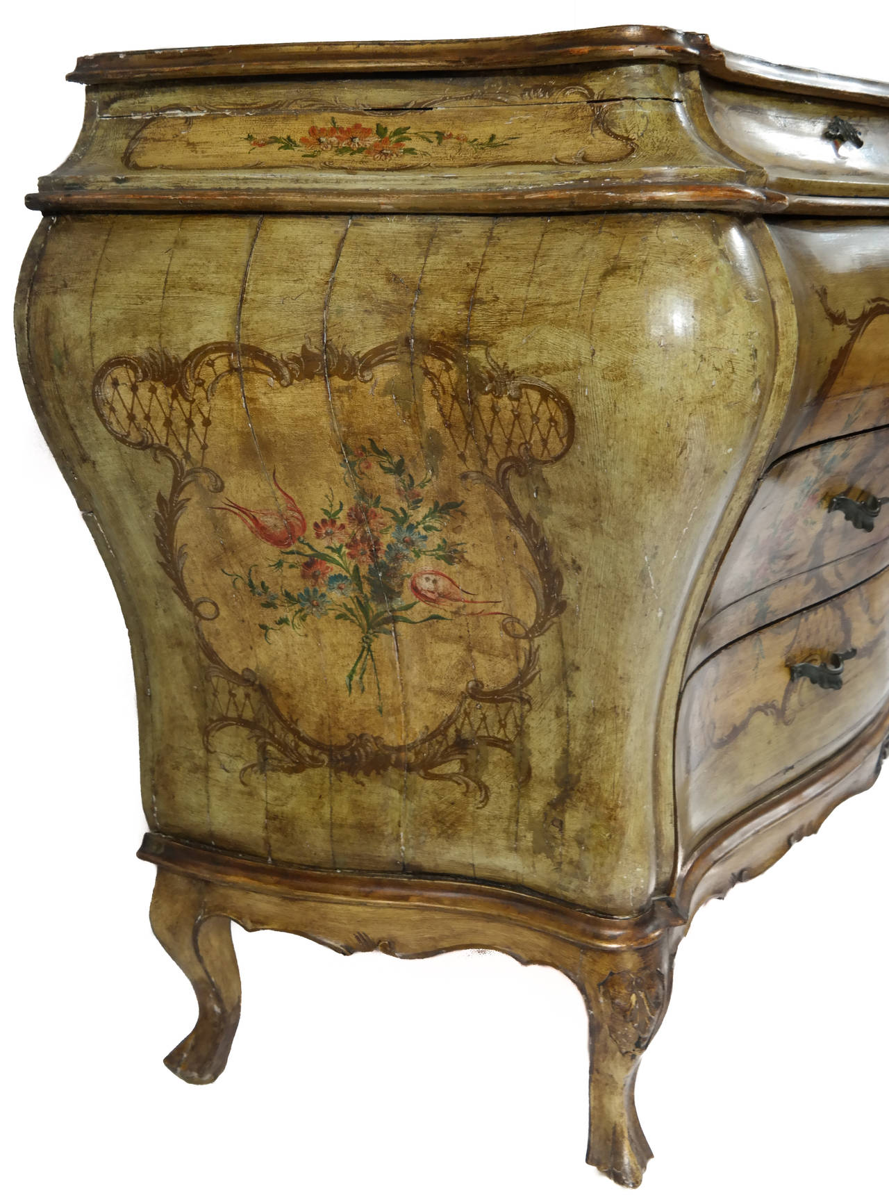 Italian Hand-Painted Bombe Chest