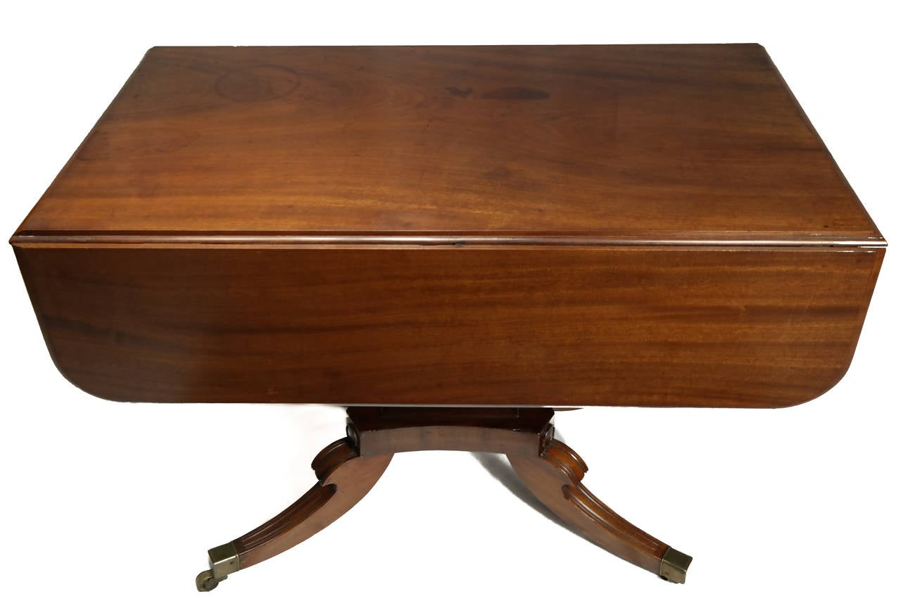 Regency Drop-Leaf Pedestal Table For Sale