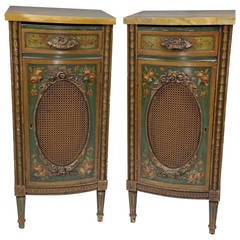 Antique Pair of Venetian Painted Side Cabinets