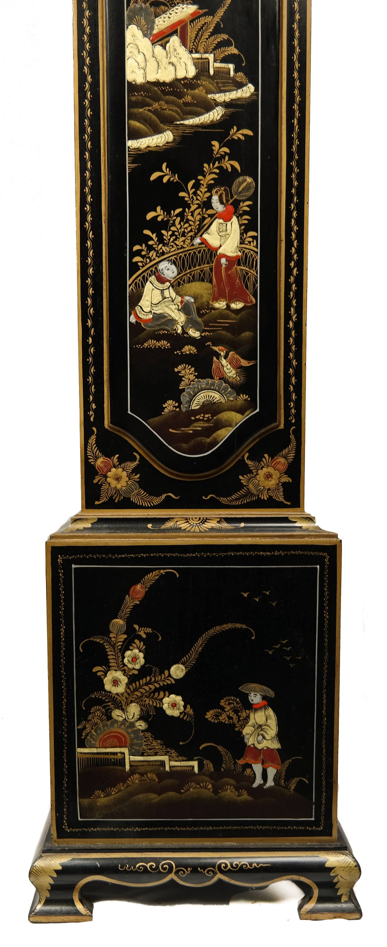 20th Century Exceptional Chinoiserie Grandmother Clock