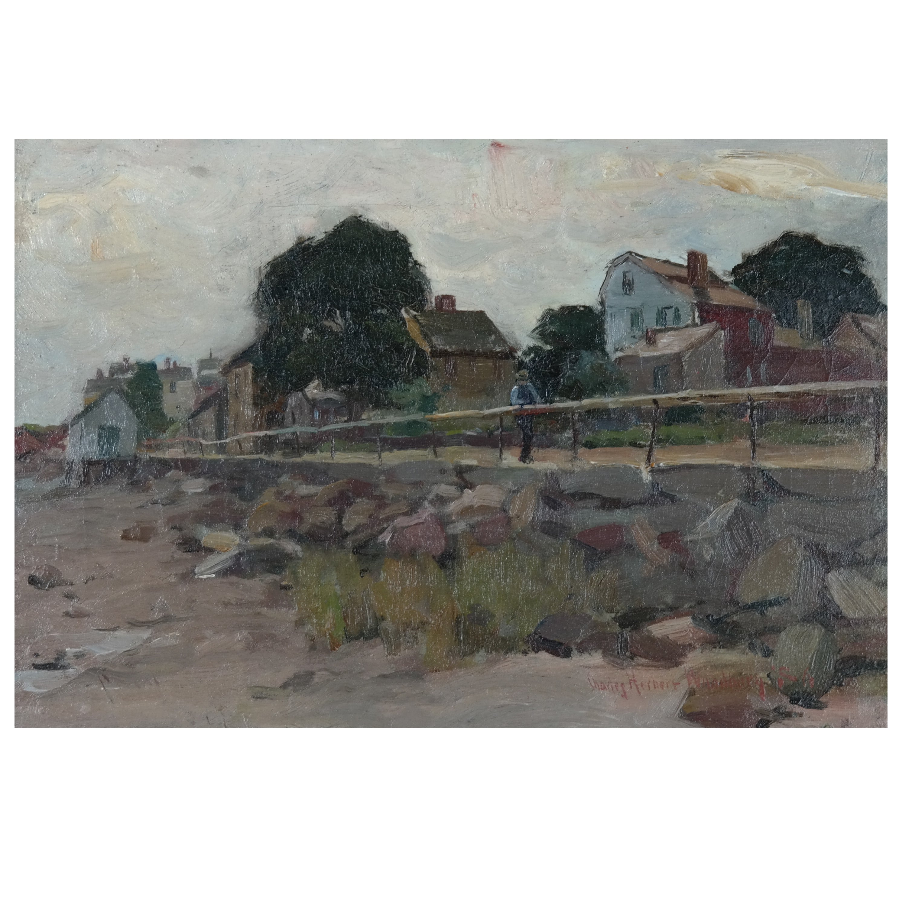 "Road by the Coast" Painting by Charles Herbert Woodbury