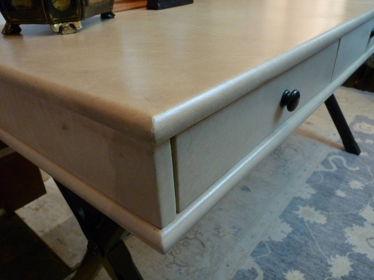 Vellum Wrapped Desk For Sale 1