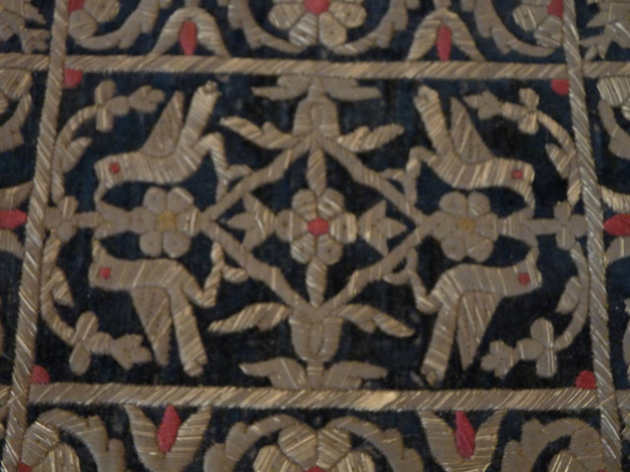 Embroidered Velvet Ottoman Box