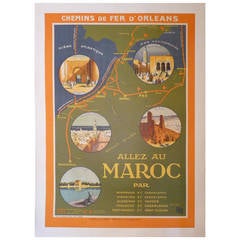 Vintage Maroc-Chemin de Fer Travel Poster