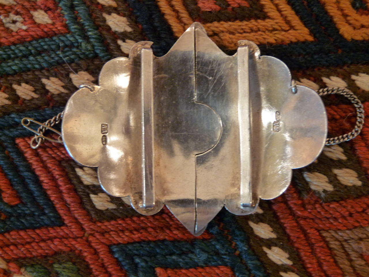 Niello Sterling Silver Russian Cape Buckle For Sale
