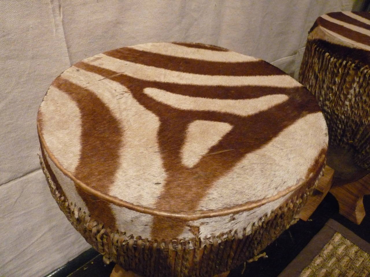 Zebra Hide African Zebra Drum