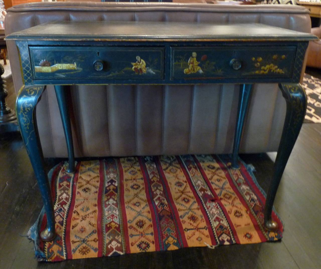Chinoiserie Leather Top Desk