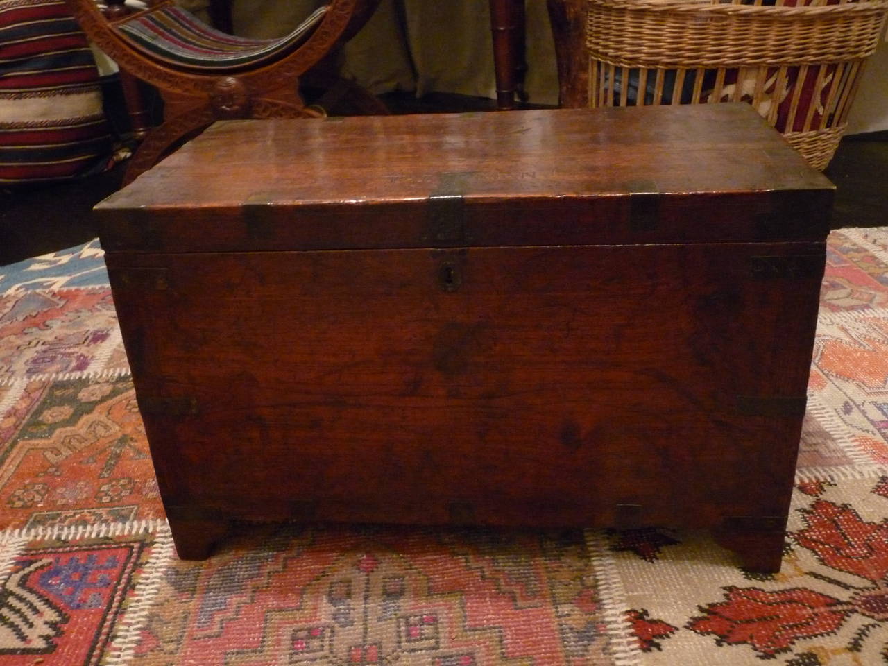 Brass Bound Anglo-Indian Campaign Trunk