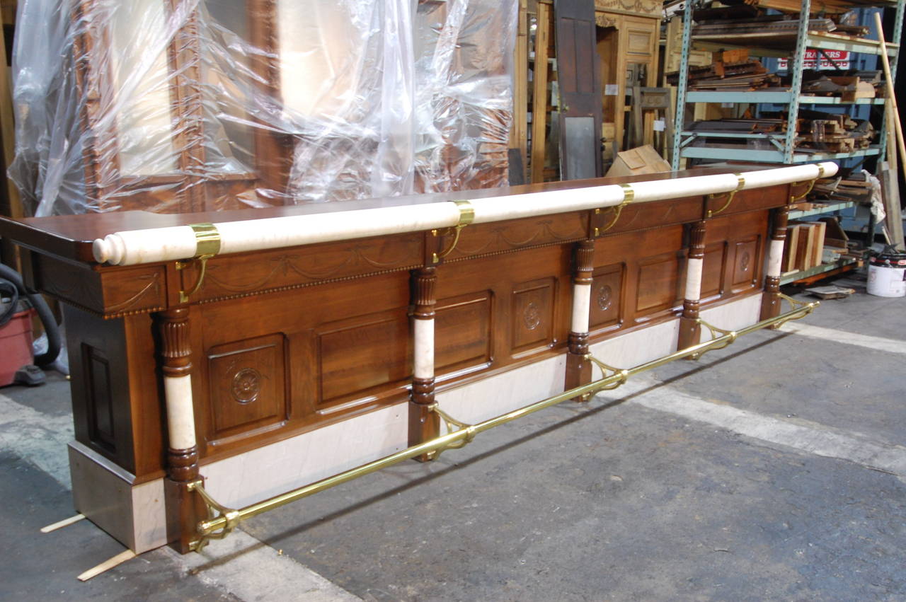 Mid-19th Century Post Civil War Marble Front Bar For Sale