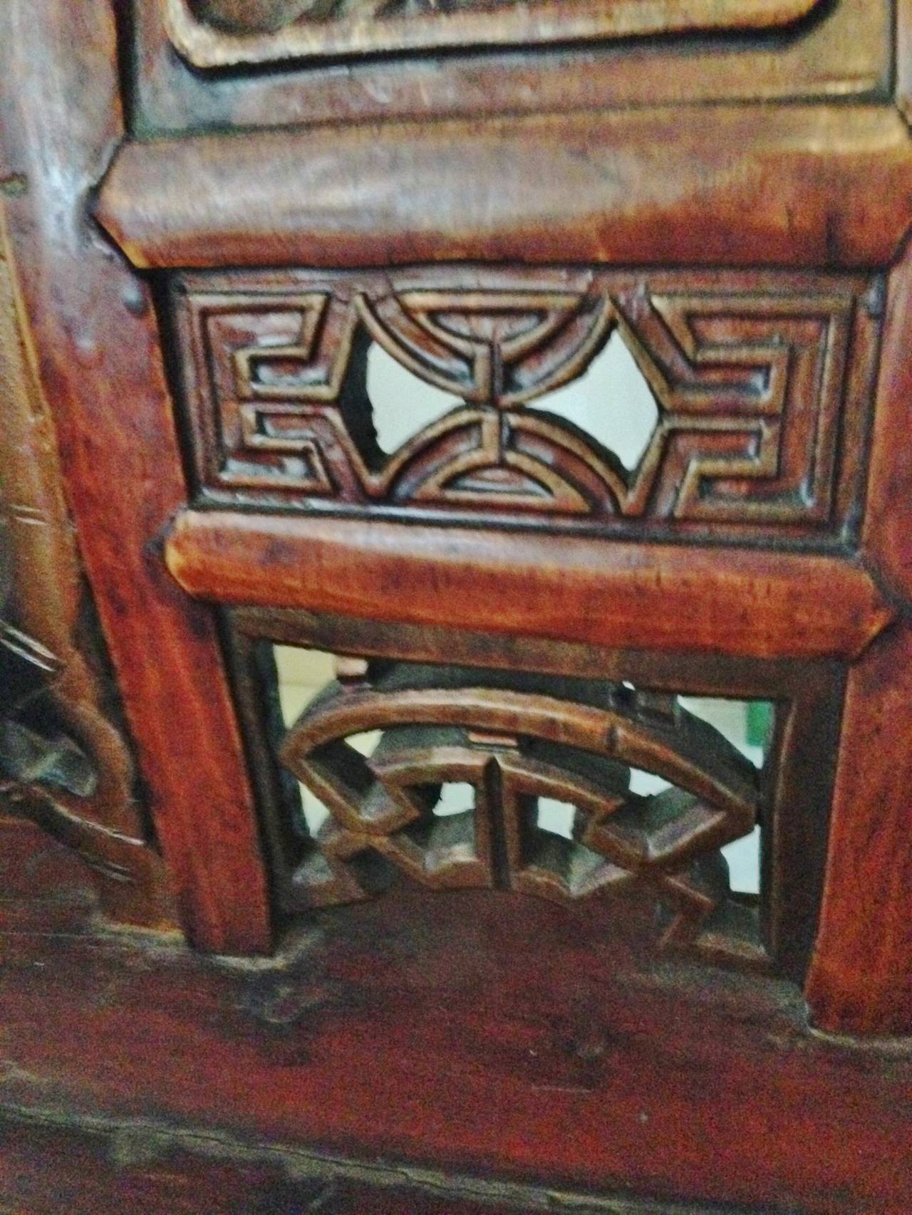 Hand-Carved Antique Chinese Chairs, Horseshoe, Pair For Sale