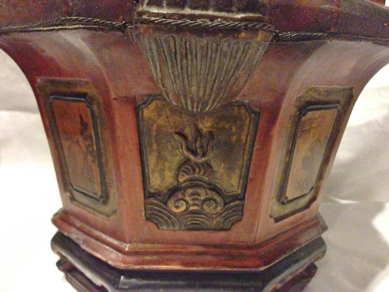 Hand-Carved 19th Century Chinese Basket with Dragon Spout