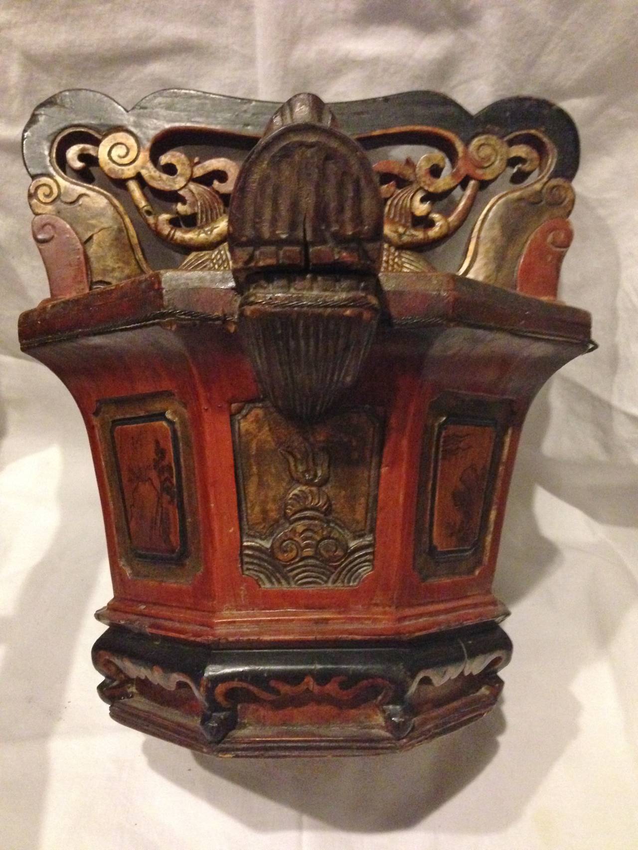 19th Century Chinese Basket with Dragon Spout 3