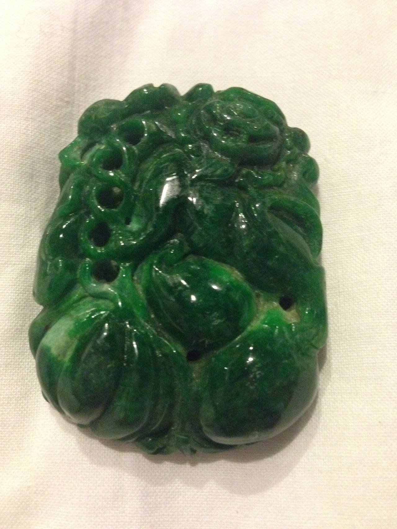 Chinese 19th Century Green Jade Pendant