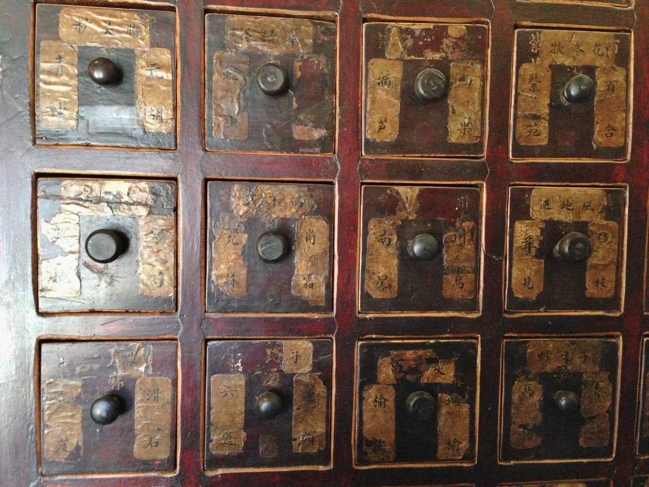 Wood Massive 19th Century Chinese Antique Apothecary Chest