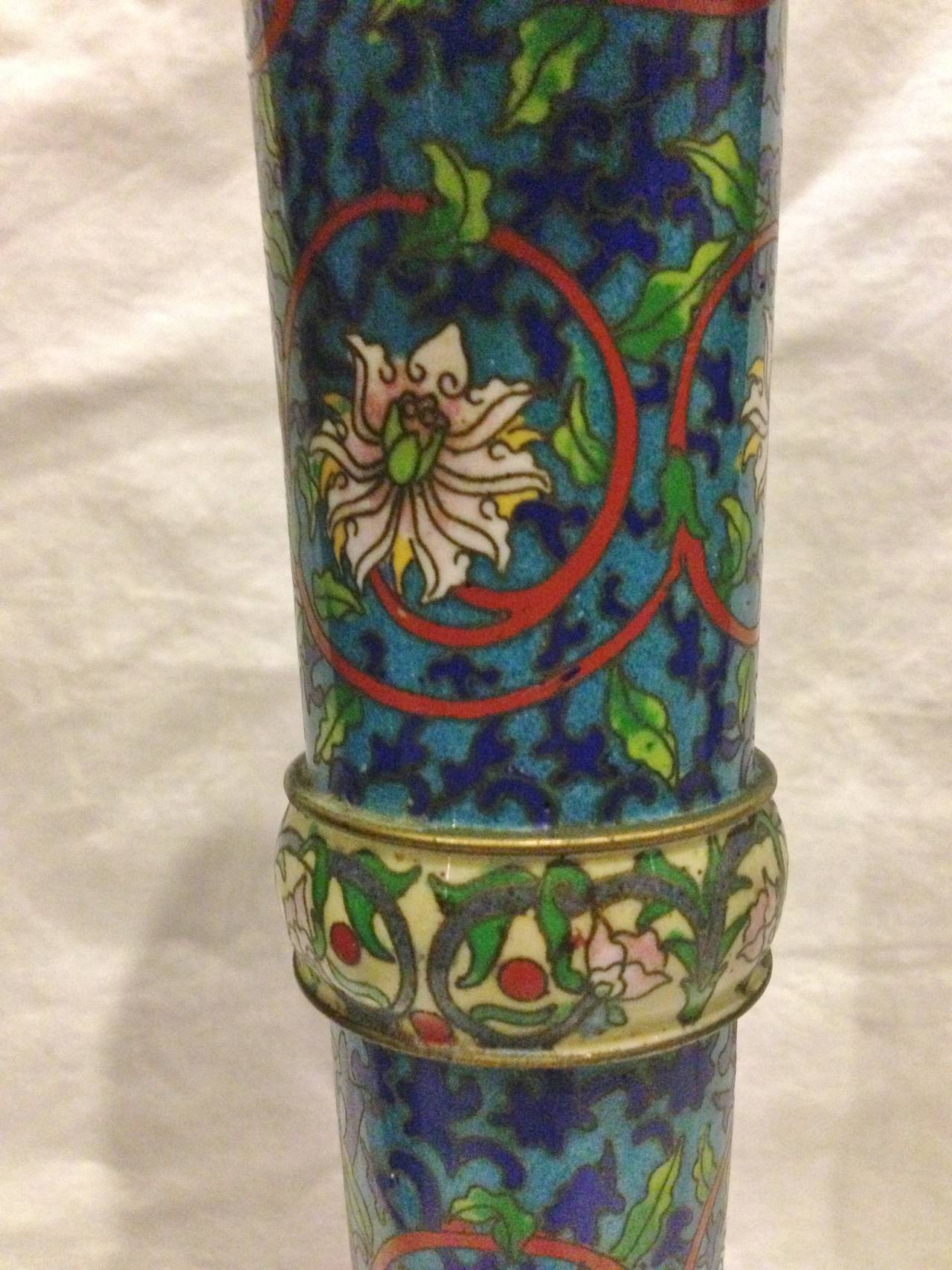 Antique Cloisonne Vase, Polychrome