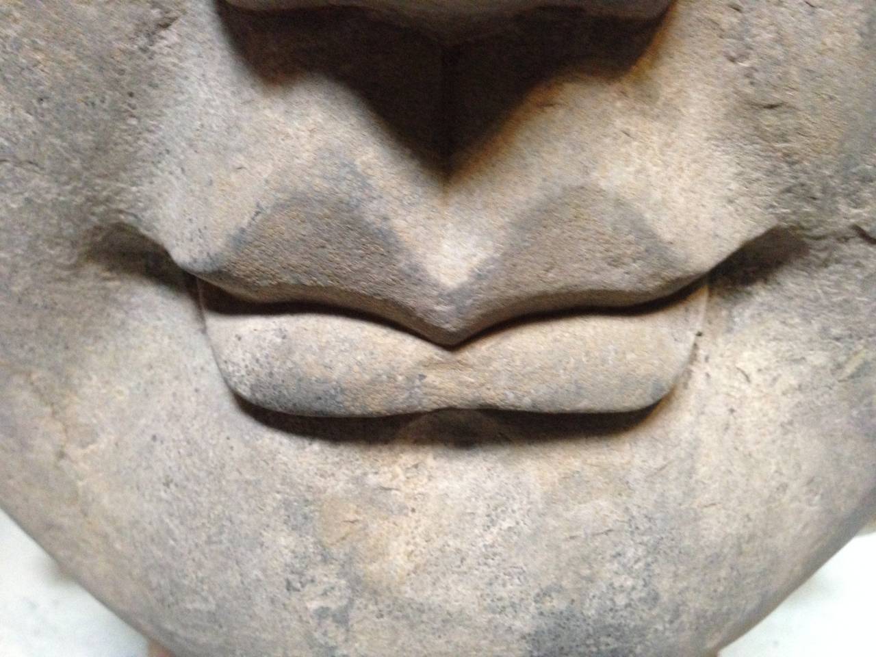 Chinese Giant Carved Stone Buddha Guan Yin Head