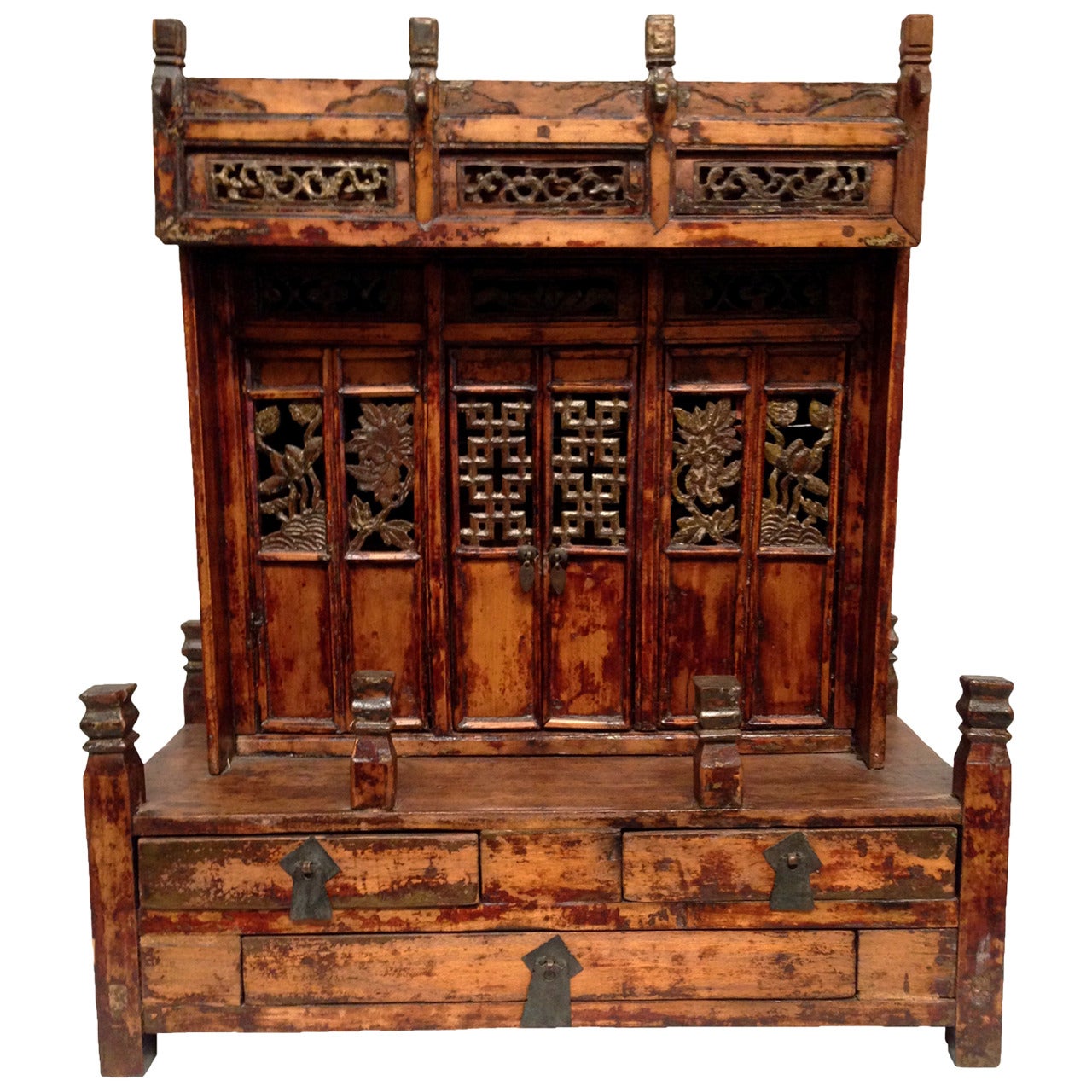 Chinese Antique Temple Shrine Altar Model, 19th Century For Sale