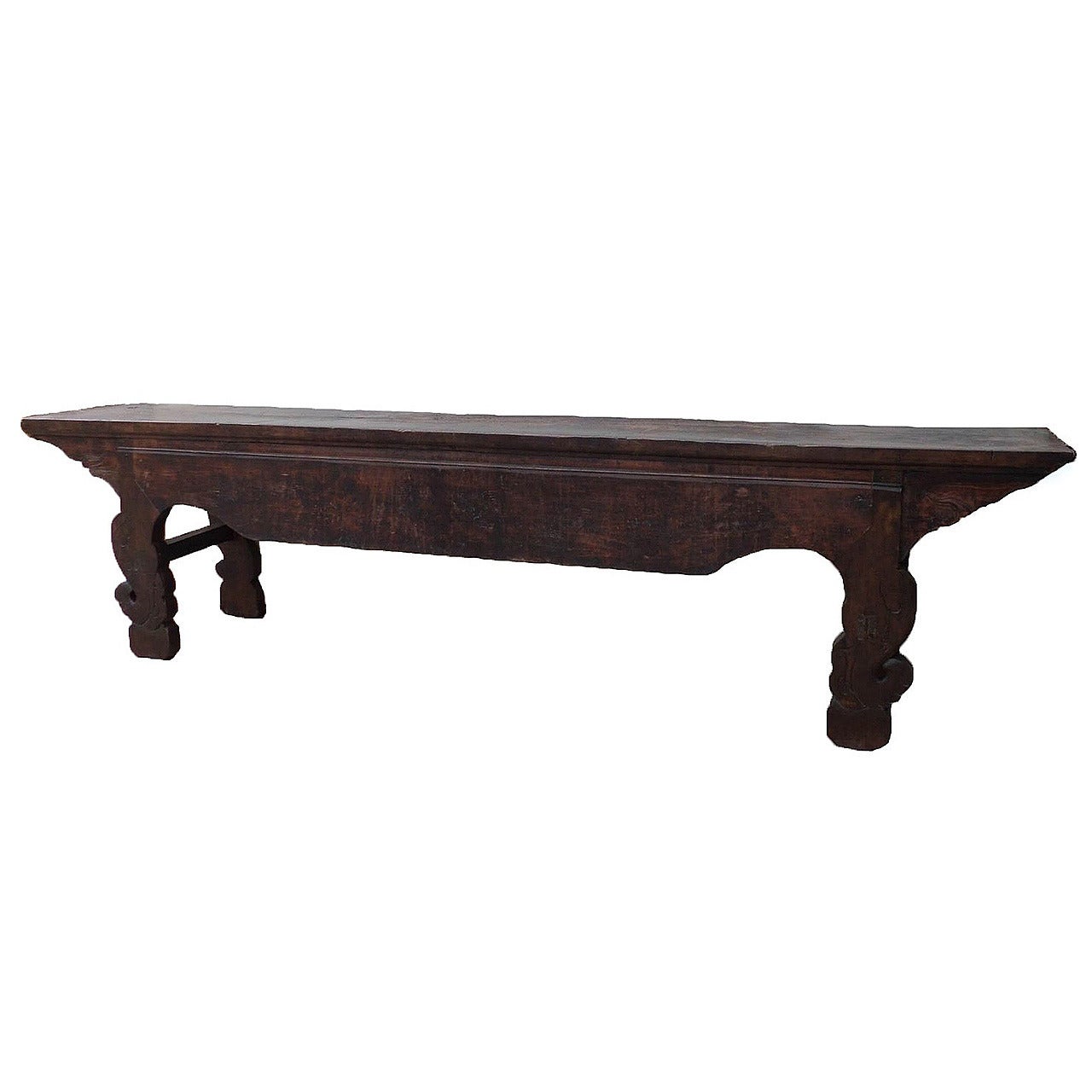 Extra Long Antique Nine Foot Bench, 19th Century Chinese