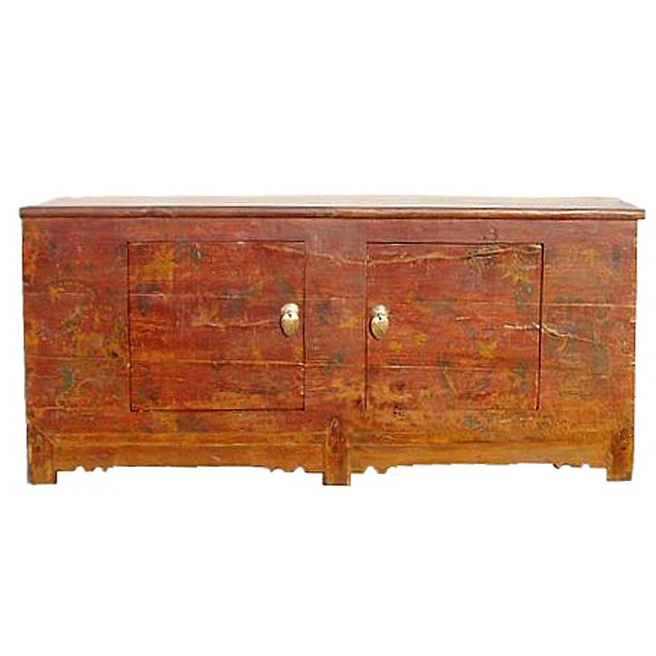 Primitive Chest with Foo Dogs, 19th Century For Sale