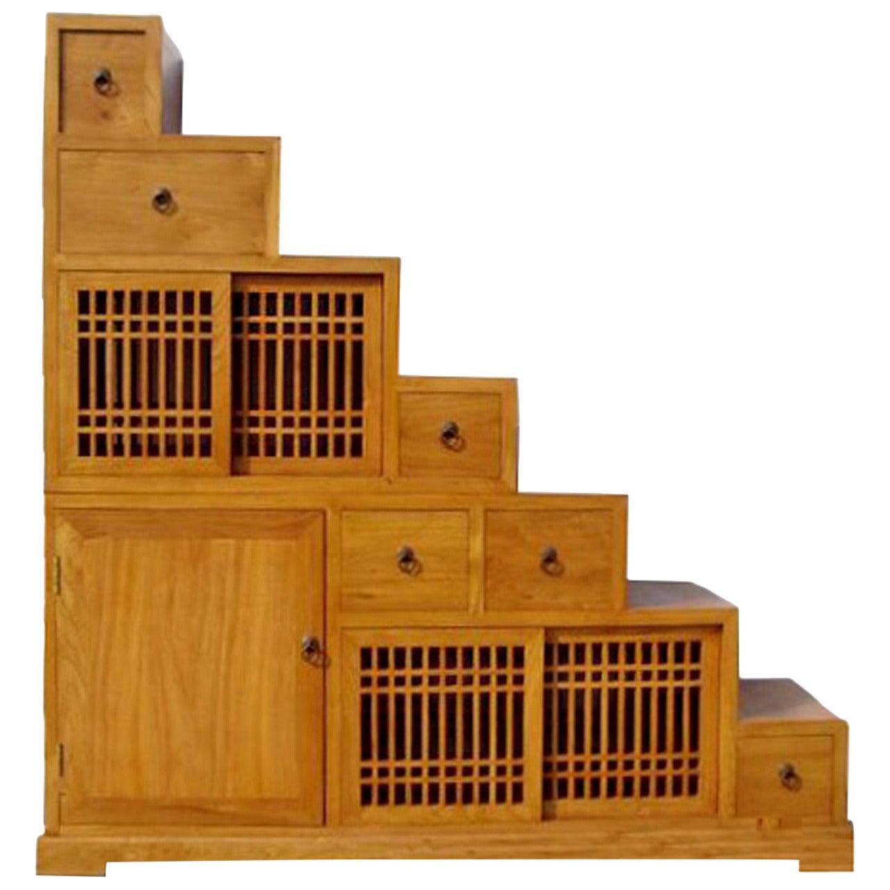 New Japanese Double-Sided Step Tansu