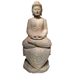 Chinese Antique Stone Buddha Statue, Tang Style