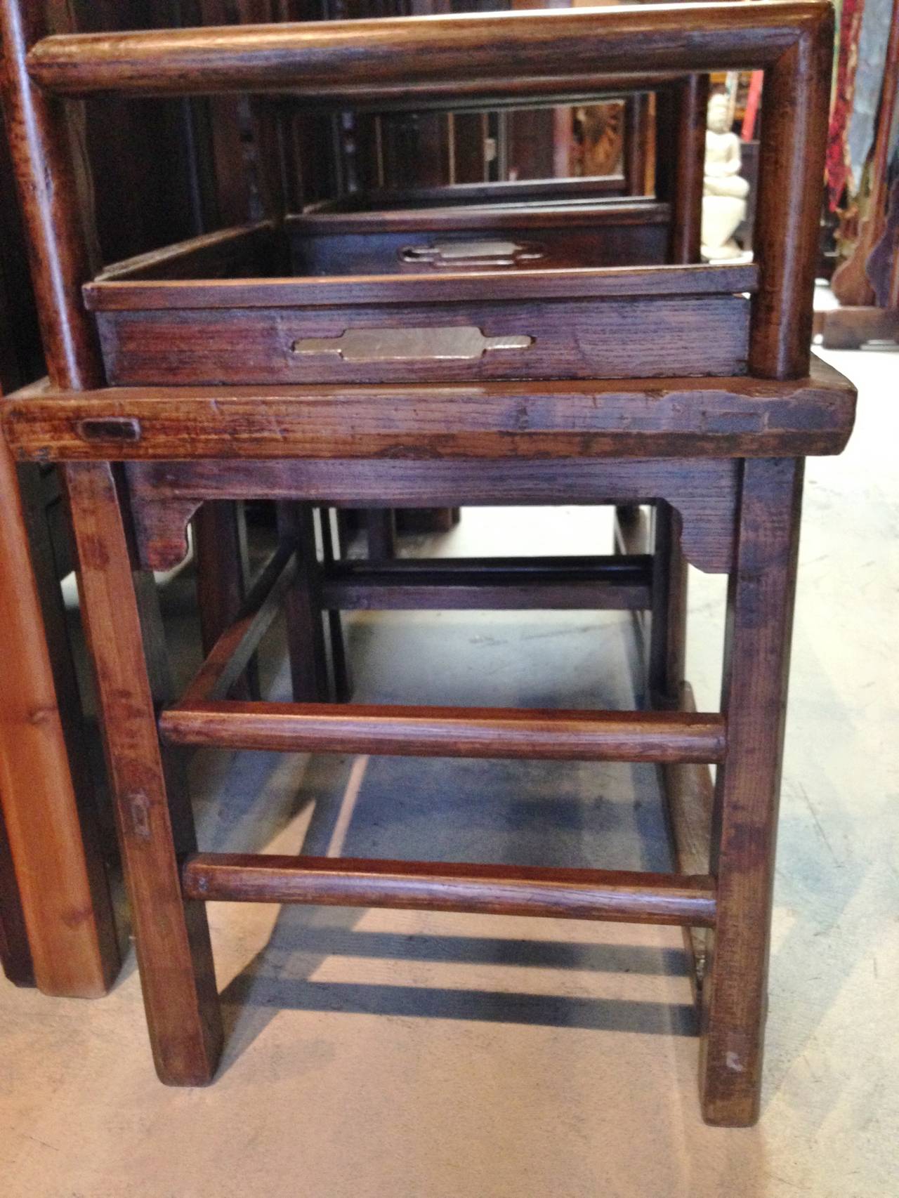 Pair of Chinese Antique Ming Rose Chairs, 19th Century For Sale 1