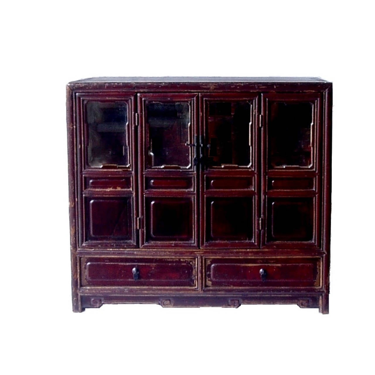 Chinese Antique Kang Treasure Chest with Mirrors