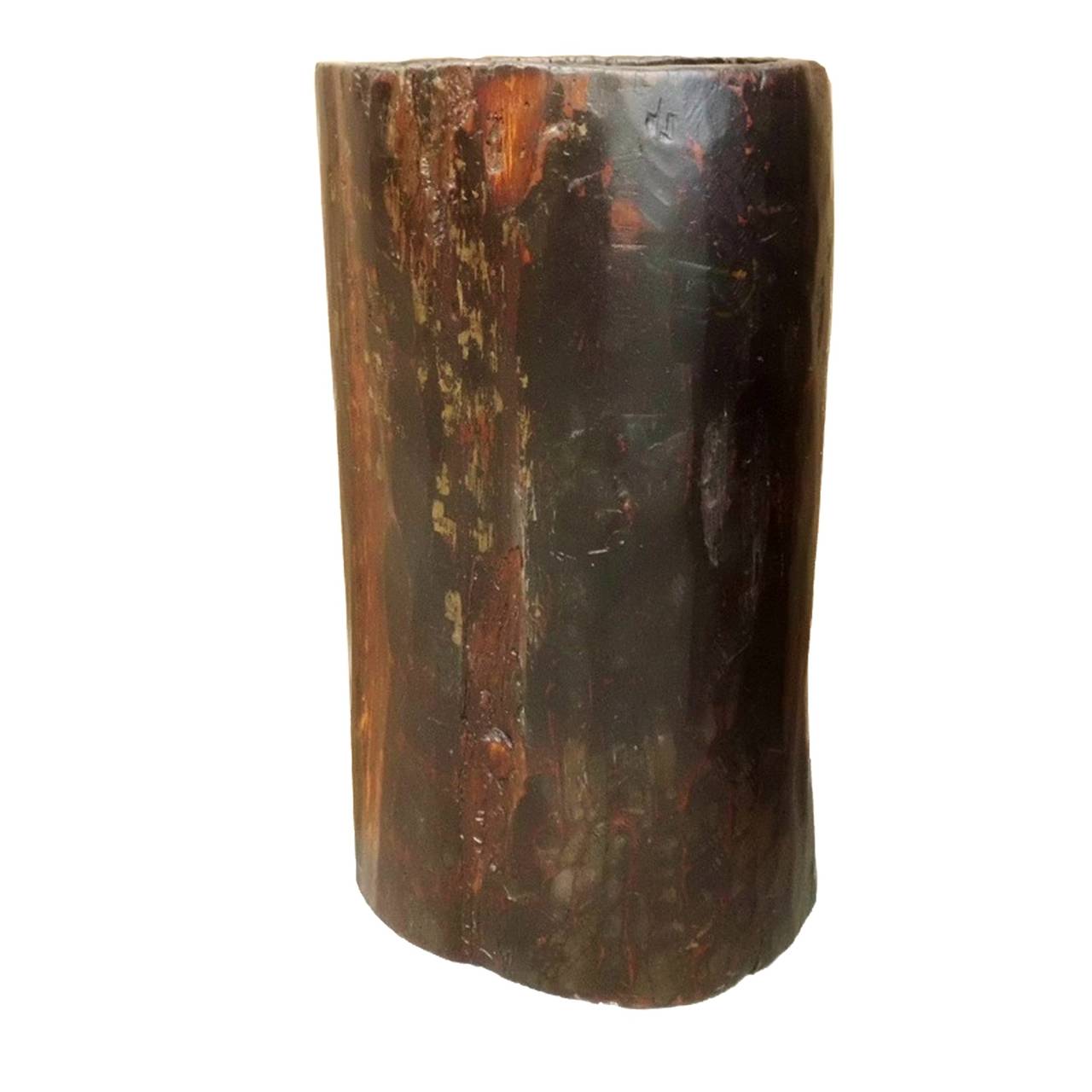 Polished Set of Three Giant Antique Whole Tree Stump Wooden Pots or Planters For Sale