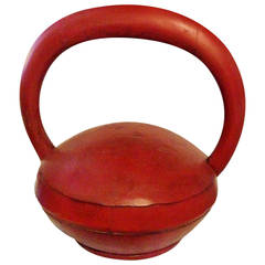 Chinese Antique Red Lacquered Bun Basket