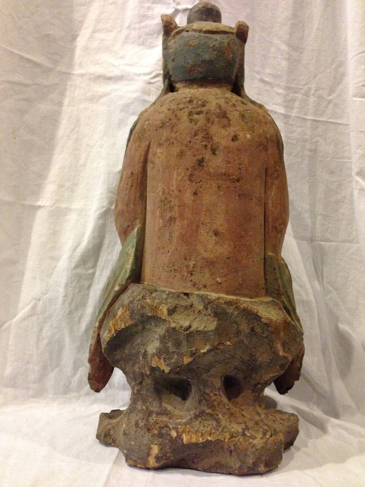 18th Century Chinese Wooden Guan Yin Statue For Sale 3
