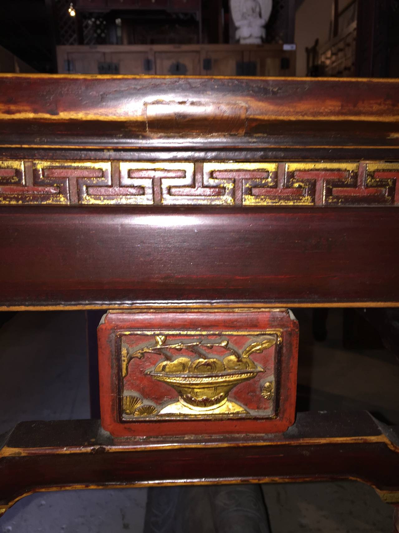 19th Century Chinese Antique Carved Side Table