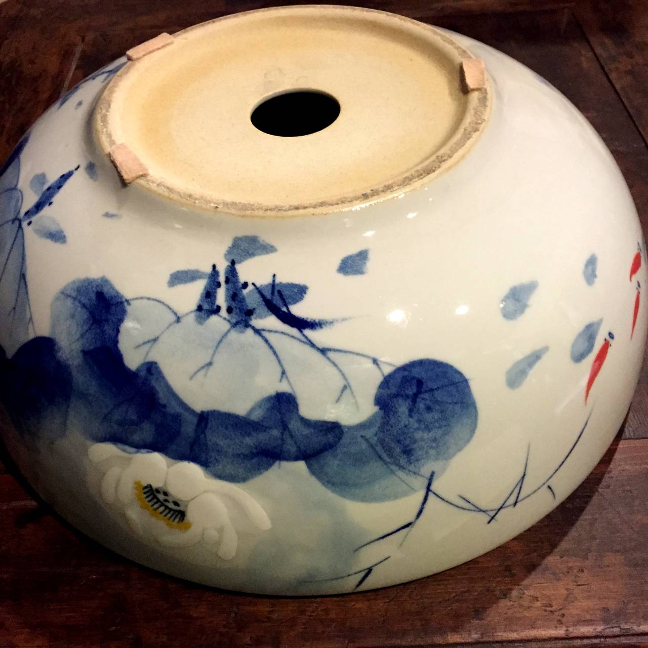 Pair Hand-Painted Chinese Blue and White Porcelain Sinks or Planters In Excellent Condition For Sale In SOMIS, CA