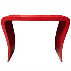 Red Crackle Flare Table