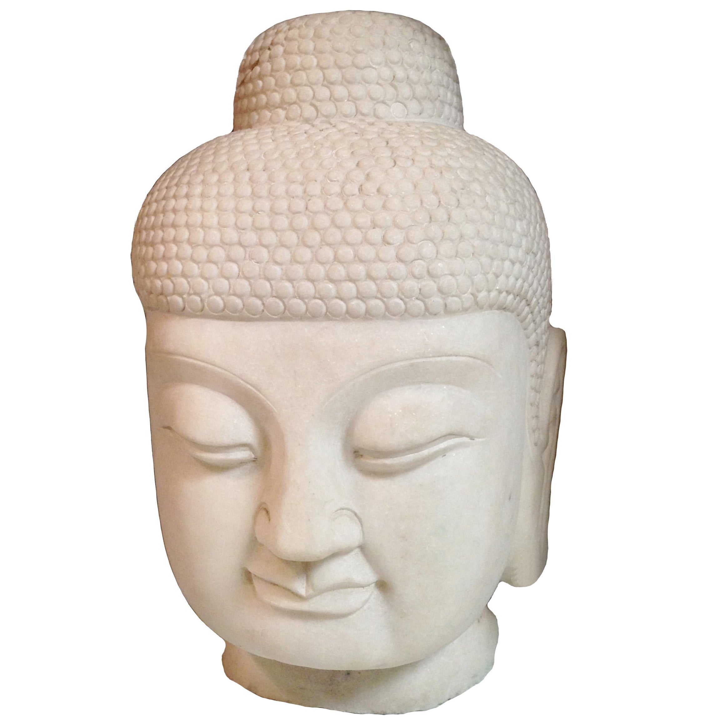 Giant White Marble Buddha Head