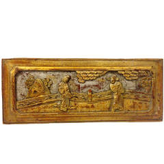 Chinese Antique Carved Panel Expressing Freedom of Love Chinese Antique Carved Panel Expressing Freedom of Love