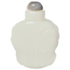 Vintage White Jade Snuff Bottle, He Tian Region