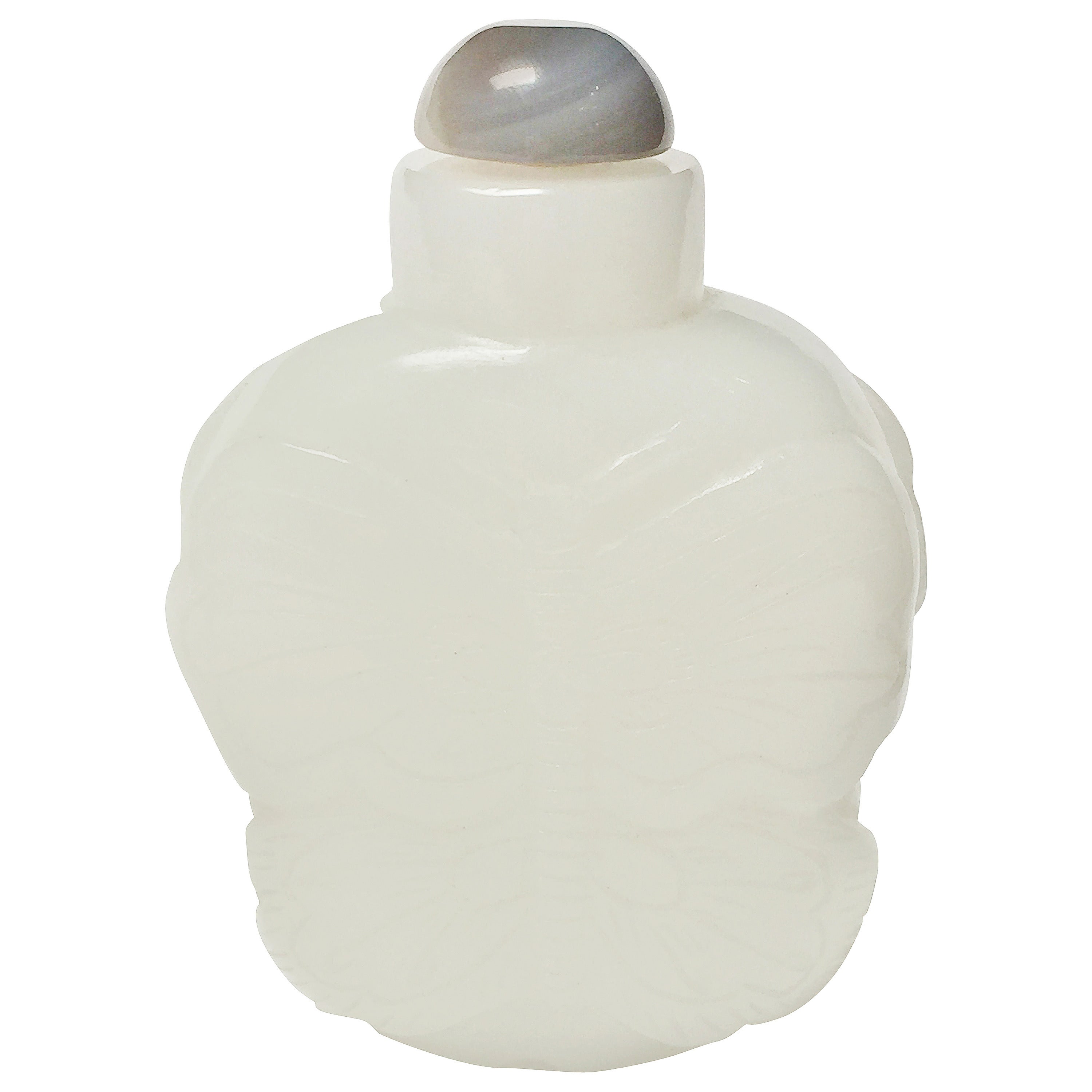 White Jade Snuff Bottle, He Tian Region For Sale