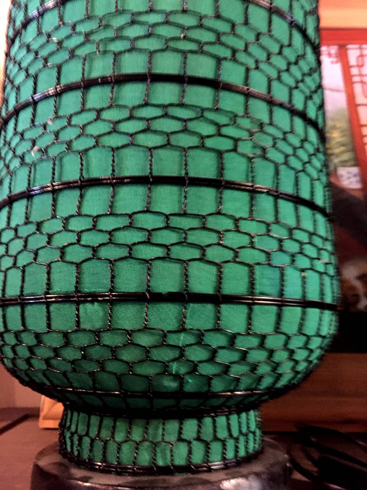 These lanterns are not your run of the mill China Town ones. These are meticulously hand crafted in the old fashioned way, which sadly is no longer being practiced. Each metal wire was hand twisted and connected to form a geometric pattern. This is