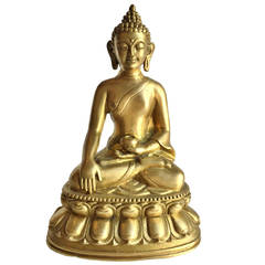 Vintage Brass Buddha Sculpture
