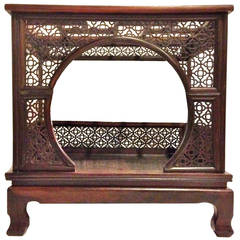 Rosewood Chinese Moon Bed Model or Miniature
